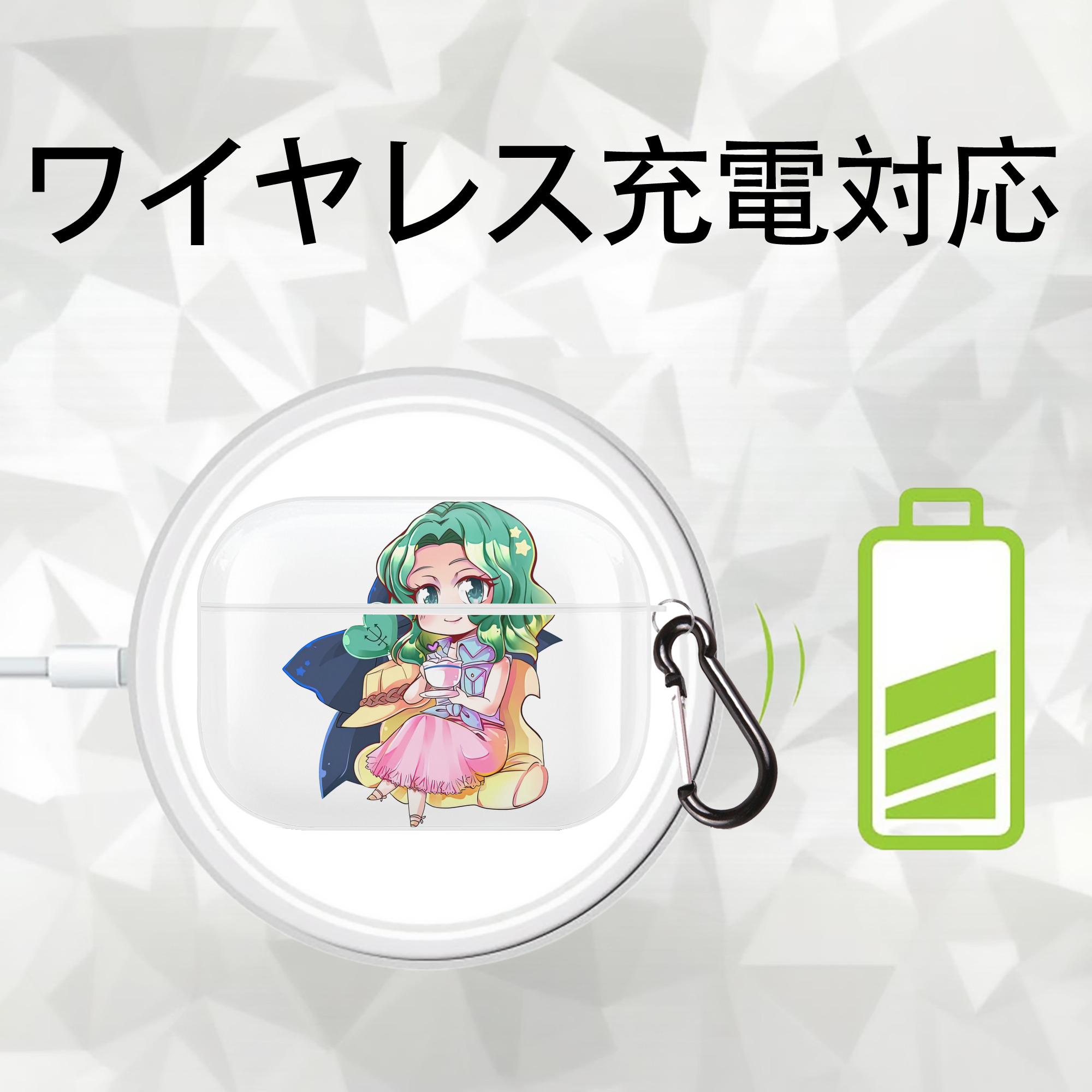美少女戦士セーラームーン 海王 みちる（かいおう みちる） Sailor Moon Kaiou Michiru 【AirPods Pro用】ハードシェル保護ケース 耐衝撃・防指紋・カラビナ付き商品仕様