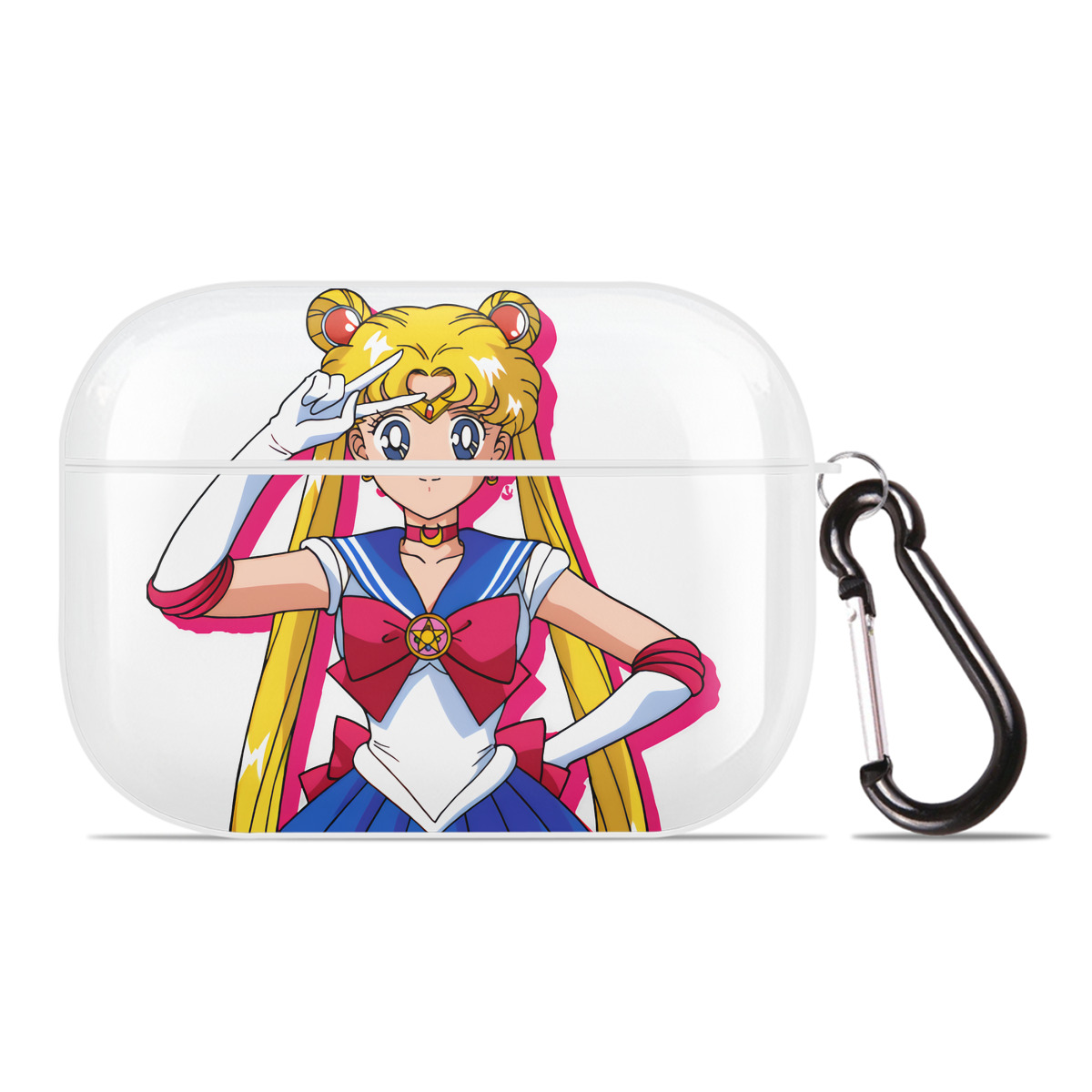 （画像用） 美少女戦士セーラームーン 月野 うさぎ つきの うさぎ Sailor Moon Tsukino Usagi 【AirPods Pro用】ハードシェル保護ケース 耐衝撃・防指紋・カラビナ付き商品仕様