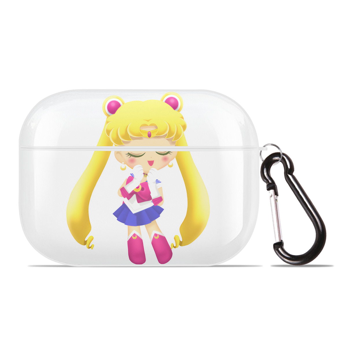 （画像用） 美少女戦士セーラームーン 月野 うさぎ つきの うさぎ Sailor Moon Tsukino Usagi 【AirPods Pro用】ハードシェル保護ケース 耐衝撃・防指紋・カラビナ付き商品仕様