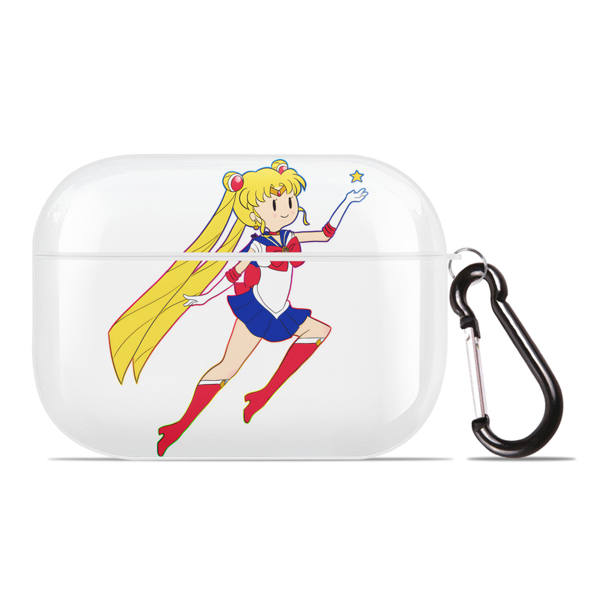 （画像用） 美少女戦士セーラームーン 月野 うさぎ つきの うさぎ Sailor Moon Tsukino Usagi 【AirPods Pro用】ハードシェル保護ケース 耐衝撃・防指紋・カラビナ付き商品仕様