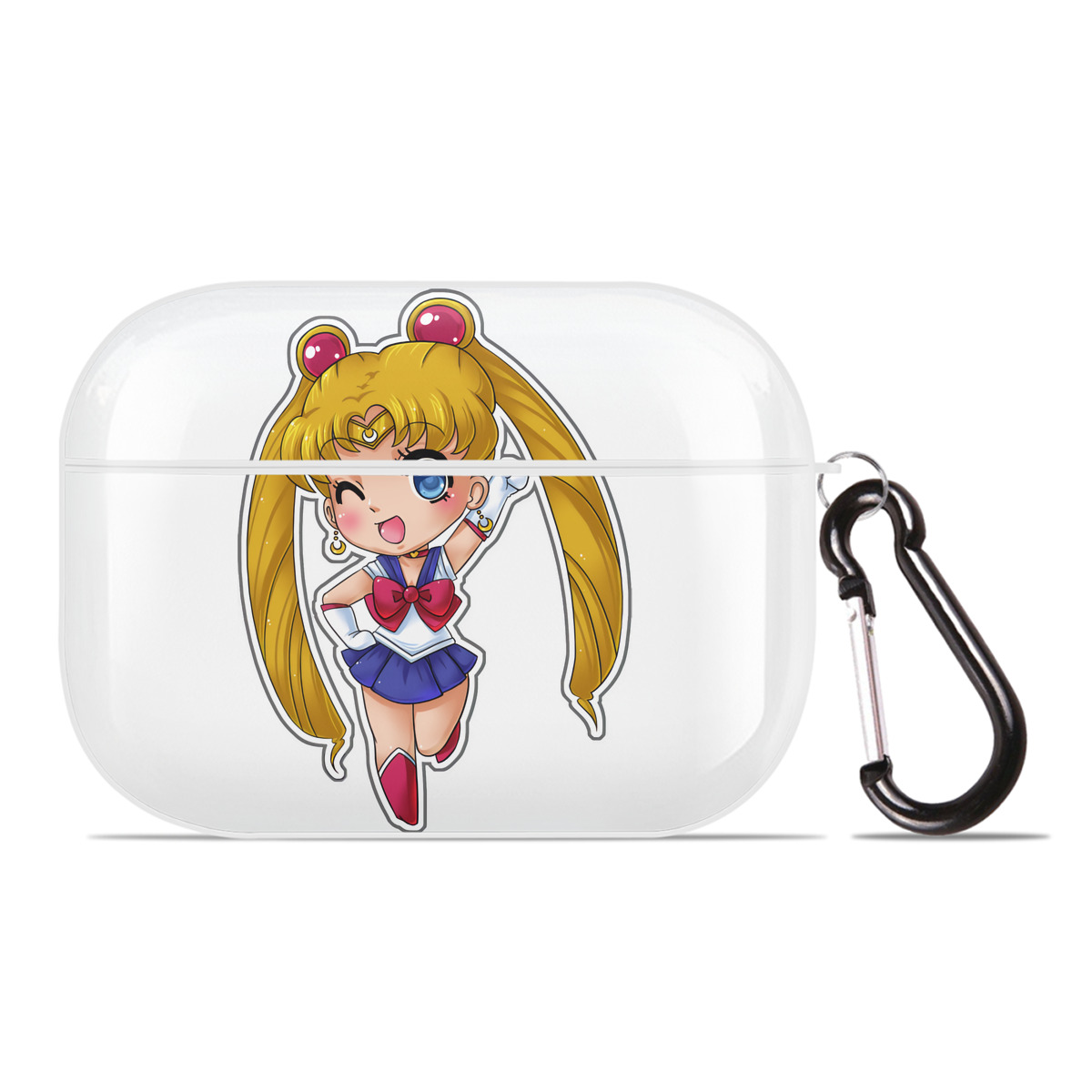 （画像用） 美少女戦士セーラームーン 月野 うさぎ つきの うさぎ Sailor Moon Tsukino Usagi 【AirPods Pro用】ハードシェル保護ケース 耐衝撃・防指紋・カラビナ付き商品仕様