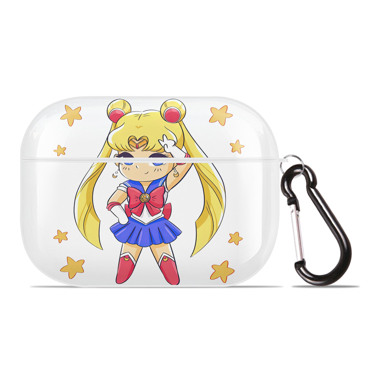 （画像用） 美少女戦士セーラームーン 月野 うさぎ つきの うさぎ Sailor Moon Tsukino Usagi 【AirPods Pro用】ハードシェル保護ケース 耐衝撃・防指紋・カラビナ付き商品仕様