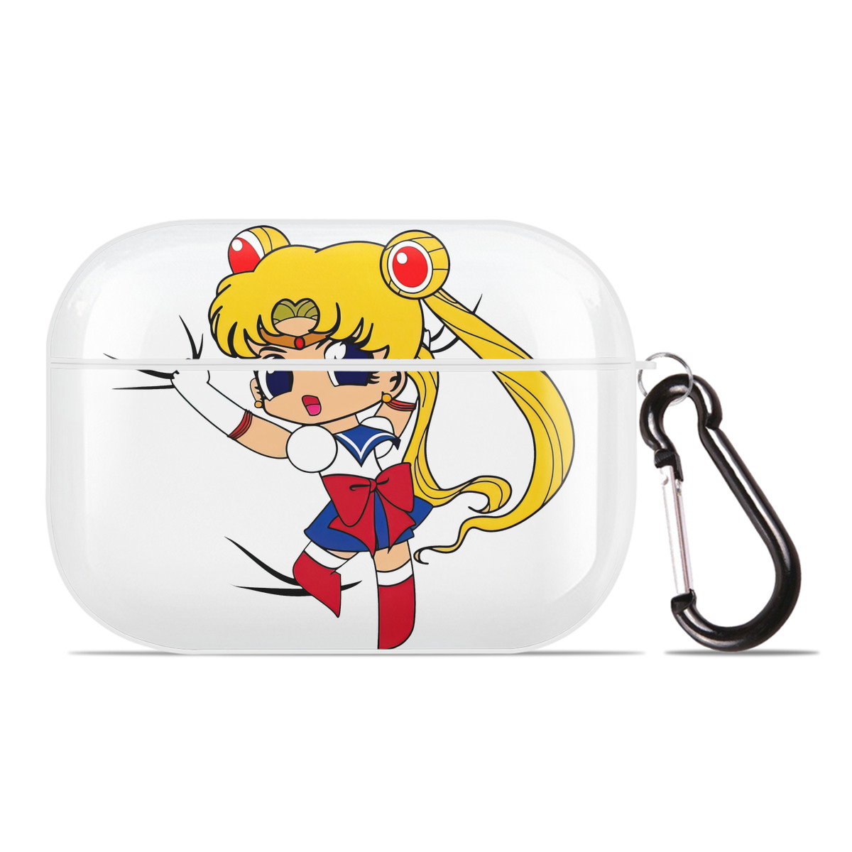 （画像用） 美少女戦士セーラームーン 月野 うさぎ つきの うさぎ Sailor Moon Tsukino Usagi 【AirPods Pro用】ハードシェル保護ケース 耐衝撃・防指紋・カラビナ付き商品仕様
