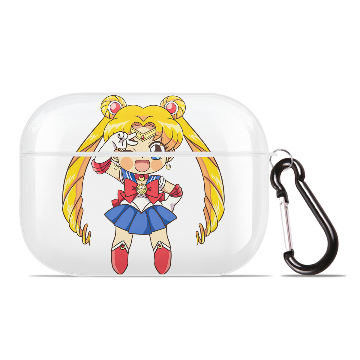 （画像用） 美少女戦士セーラームーン 月野 うさぎ つきの うさぎ Sailor Moon Tsukino Usagi 【AirPods Pro用】ハードシェル保護ケース 耐衝撃・防指紋・カラビナ付き商品仕様