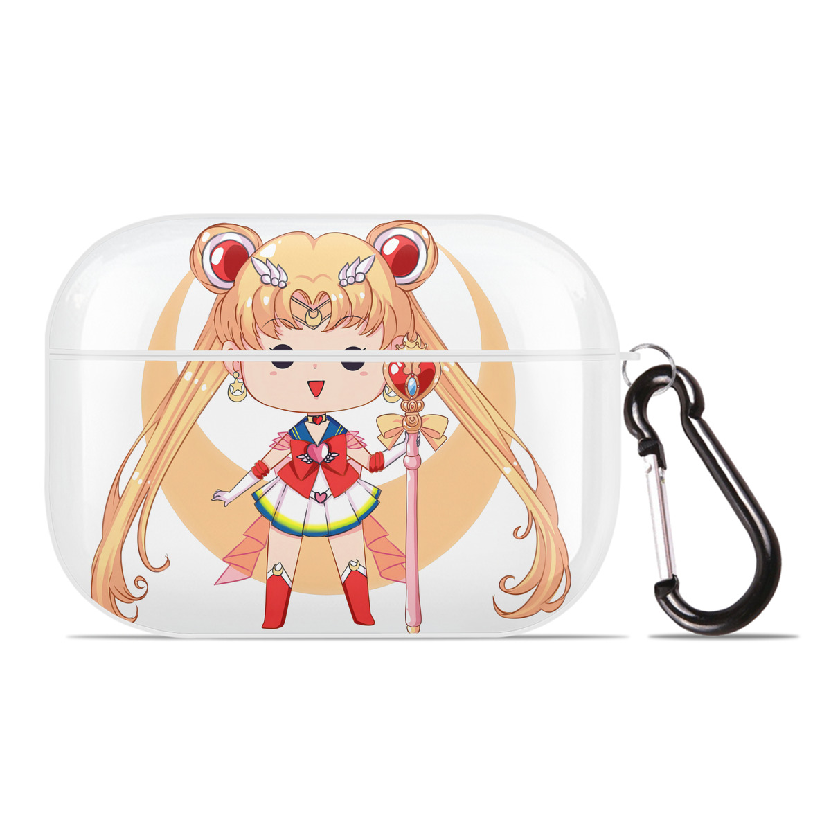（画像用） 美少女戦士セーラームーン 月野 うさぎ つきの うさぎ Sailor Moon Tsukino Usagi 【AirPods Pro用】ハードシェル保護ケース 耐衝撃・防指紋・カラビナ付き商品仕様