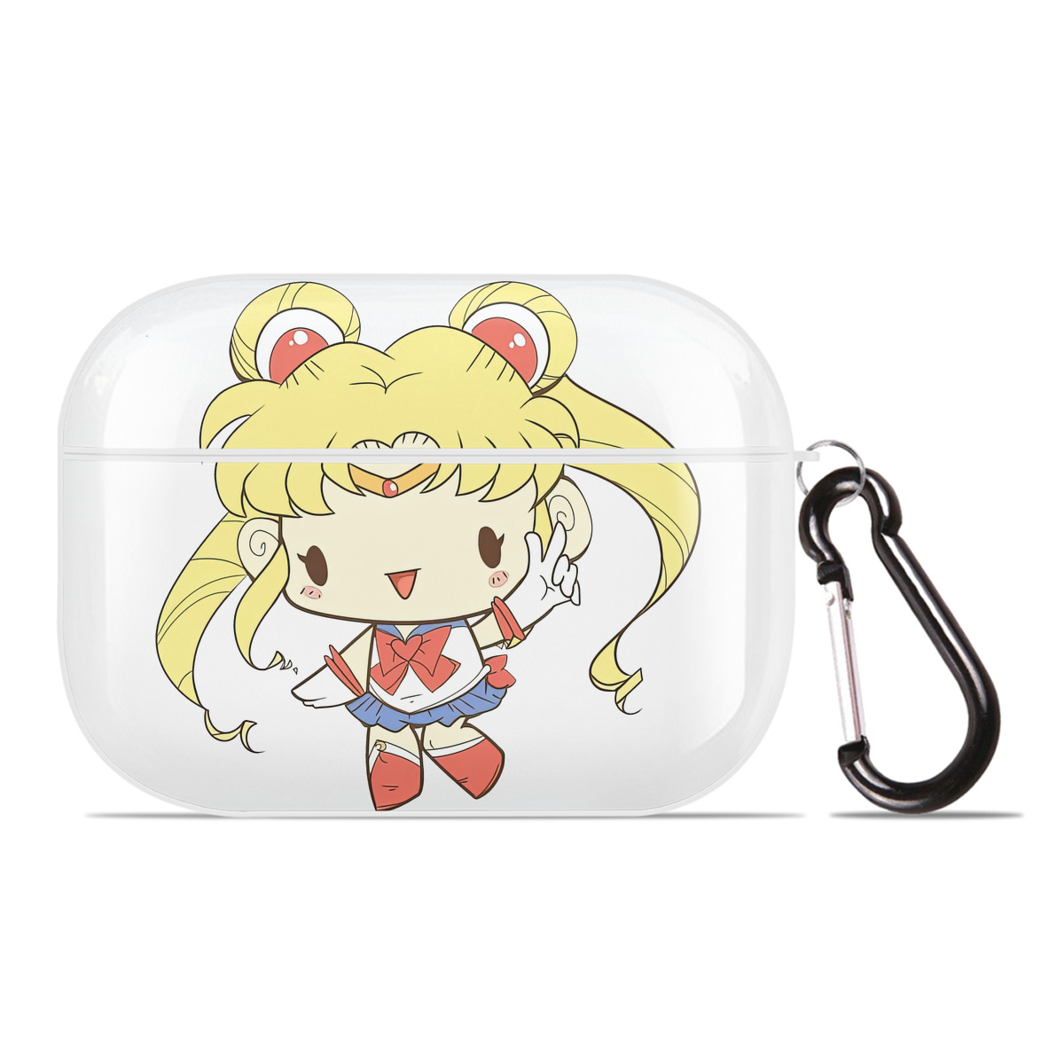 （画像用） 美少女戦士セーラームーン 月野 うさぎ つきの うさぎ Sailor Moon Tsukino Usagi 【AirPods Pro用】ハードシェル保護ケース 耐衝撃・防指紋・カラビナ付き商品仕様