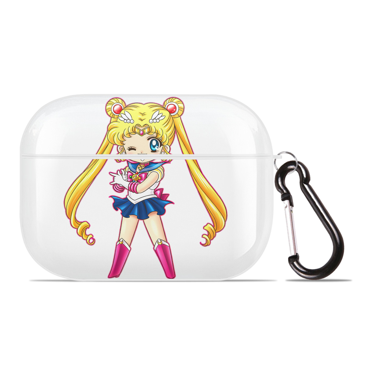 （画像用） 美少女戦士セーラームーン 月野 うさぎ つきの うさぎ Sailor Moon Tsukino Usagi 【AirPods Pro用】ハードシェル保護ケース 耐衝撃・防指紋・カラビナ付き商品仕様