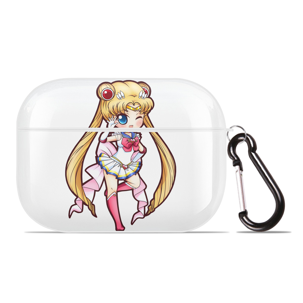 （画像用） 美少女戦士セーラームーン 月野 うさぎ つきの うさぎ Sailor Moon Tsukino Usagi 【AirPods Pro用】ハードシェル保護ケース 耐衝撃・防指紋・カラビナ付き商品仕様
