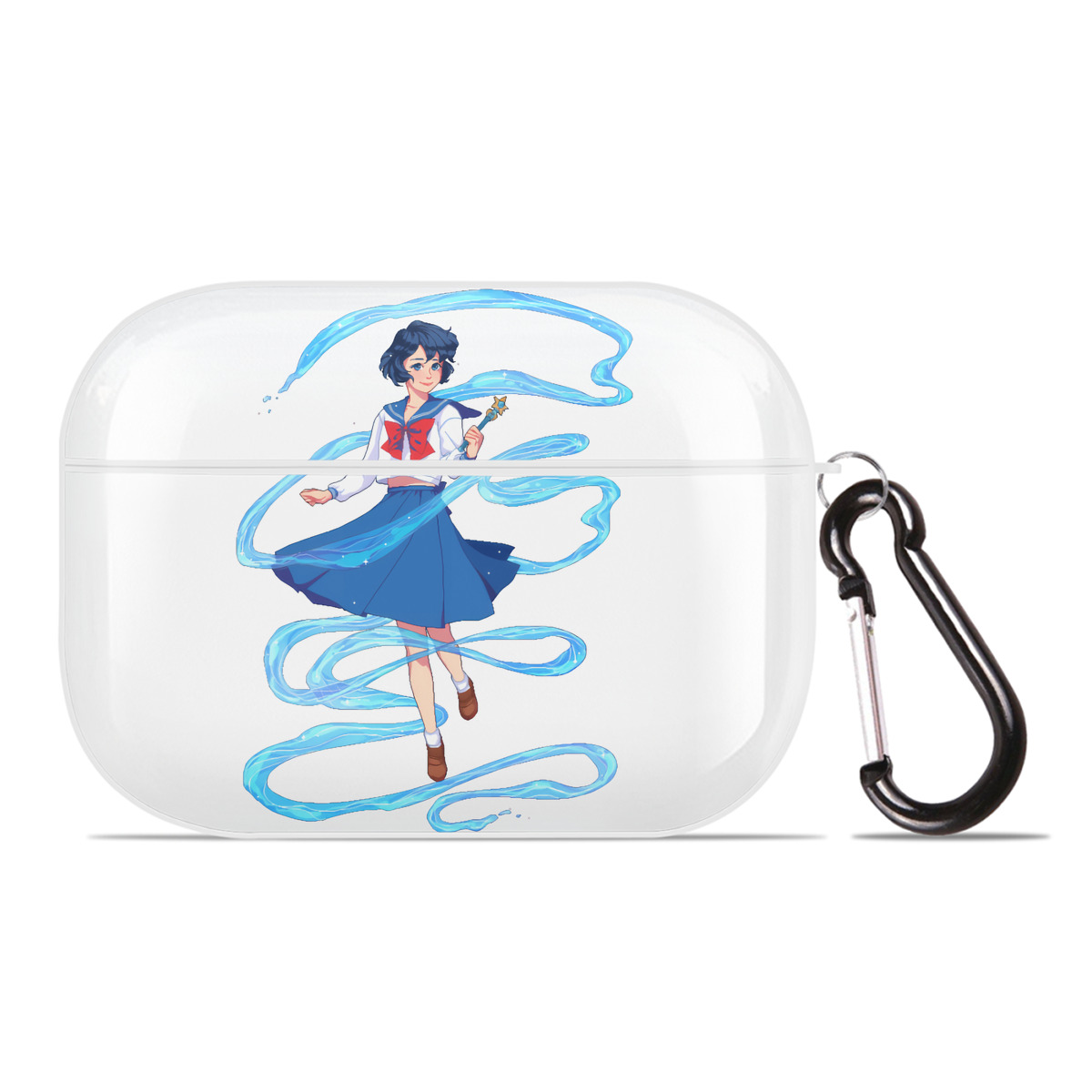 （画像用） 美少女戦士セーラームーン 水野 亜美 みずの あみ Sailor Moon Mizuno Ami 【AirPods Pro用】ハードシェル保護ケース 耐衝撃・防指紋・カラビナ付き商品仕様