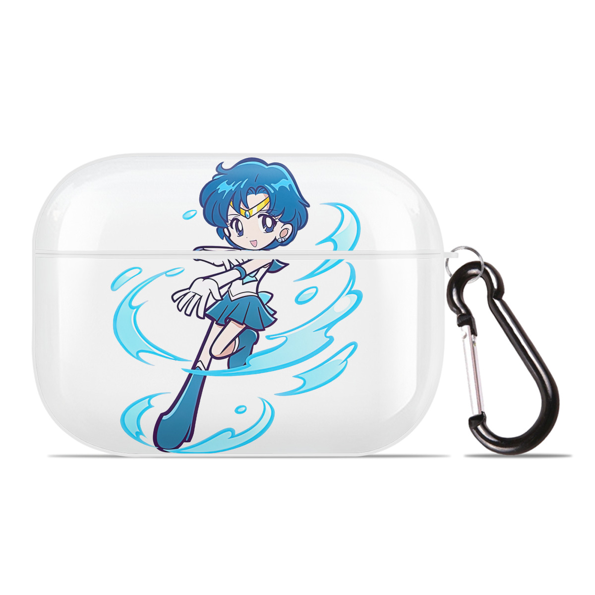 （画像用） 美少女戦士セーラームーン 水野 亜美 みずの あみ Sailor Moon Mizuno Ami 【AirPods Pro用】ハードシェル保護ケース 耐衝撃・防指紋・カラビナ付き商品仕様