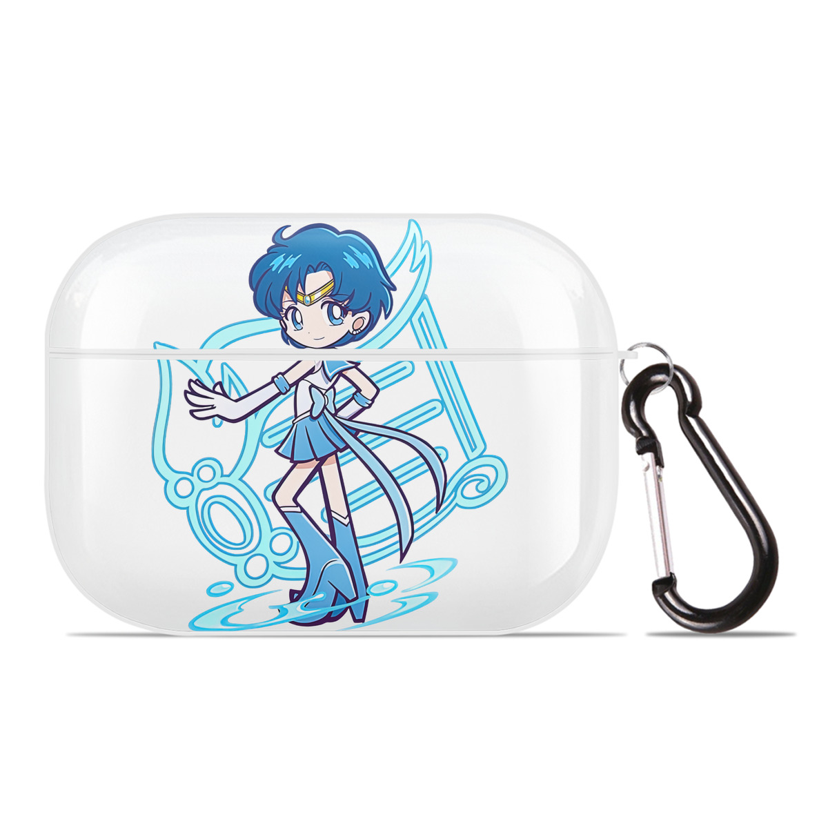 （画像用） 美少女戦士セーラームーン 水野 亜美 みずの あみ Sailor Moon Mizuno Ami 【AirPods Pro用】ハードシェル保護ケース 耐衝撃・防指紋・カラビナ付き商品仕様