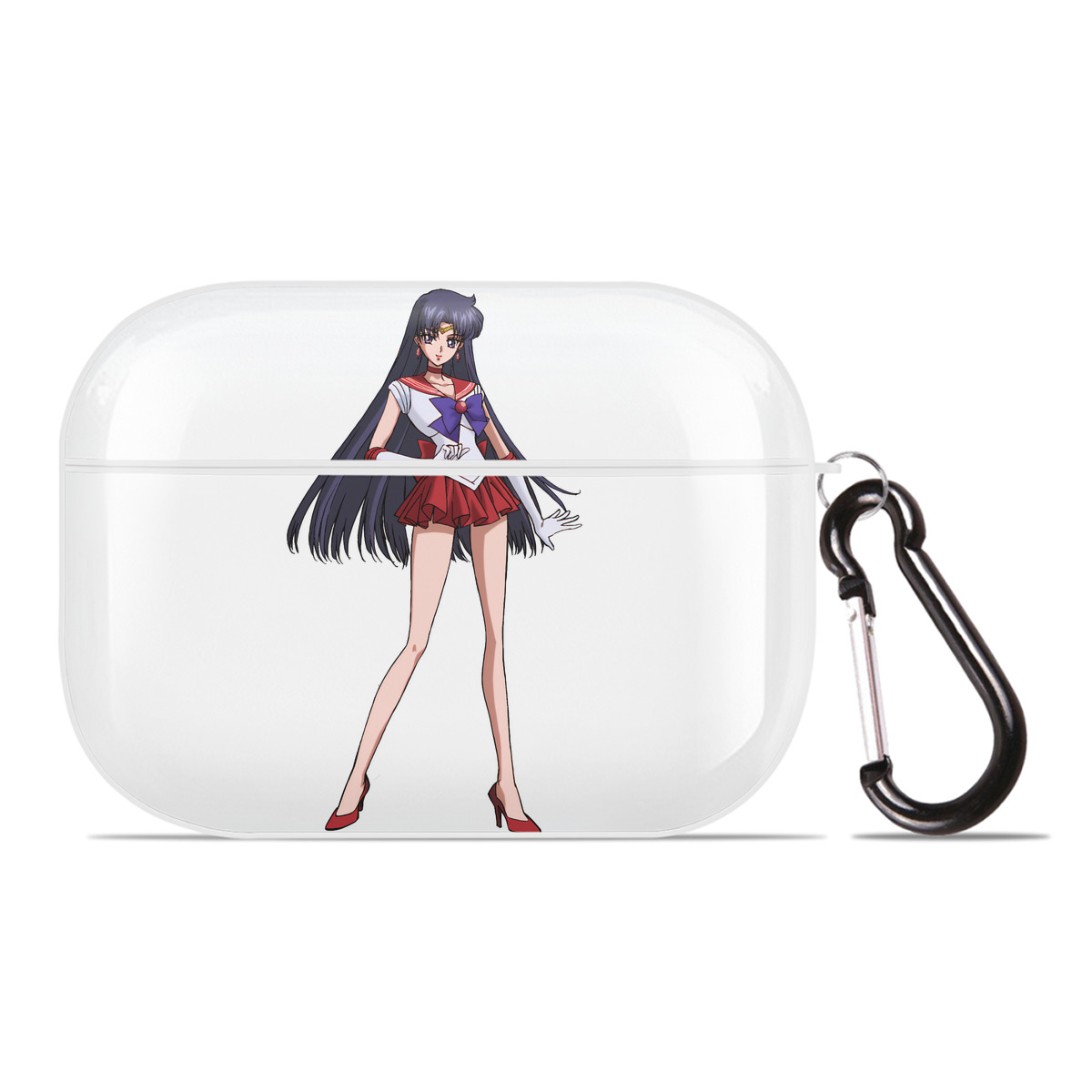 （画像用） 美少女戦士セーラームーン 火野レイ ひの レイ Sailor Moon Hino Rei （セーラーマーズ,Sailor Mars） 【AirPods Pro用】ハードシェル保護ケース 耐衝撃・防指紋・カラビナ付き商品仕様