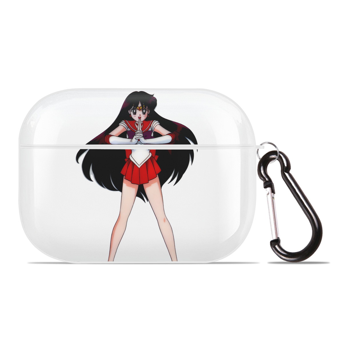 （画像用） 美少女戦士セーラームーン 火野レイ ひの レイ Sailor Moon Hino Rei （セーラーマーズ,Sailor Mars） 【AirPods Pro用】ハードシェル保護ケース 耐衝撃・防指紋・カラビナ付き商品仕様