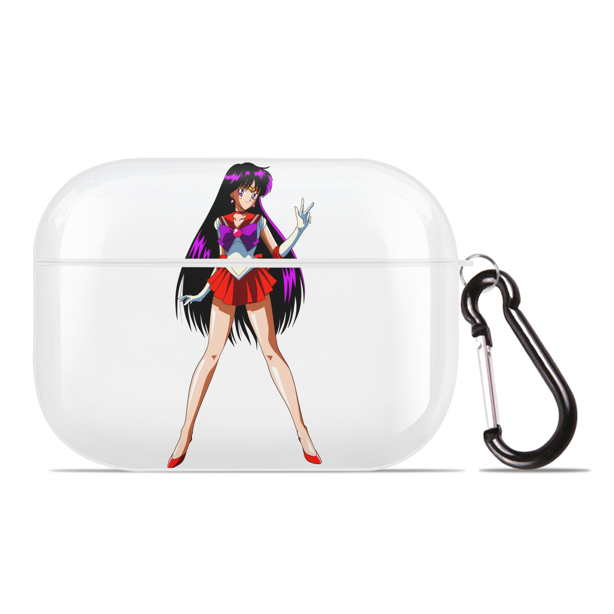 （画像用） 美少女戦士セーラームーン 火野レイ ひの レイ Sailor Moon Hino Rei （セーラーマーズ,Sailor Mars） 【AirPods Pro用】ハードシェル保護ケース 耐衝撃・防指紋・カラビナ付き商品仕様