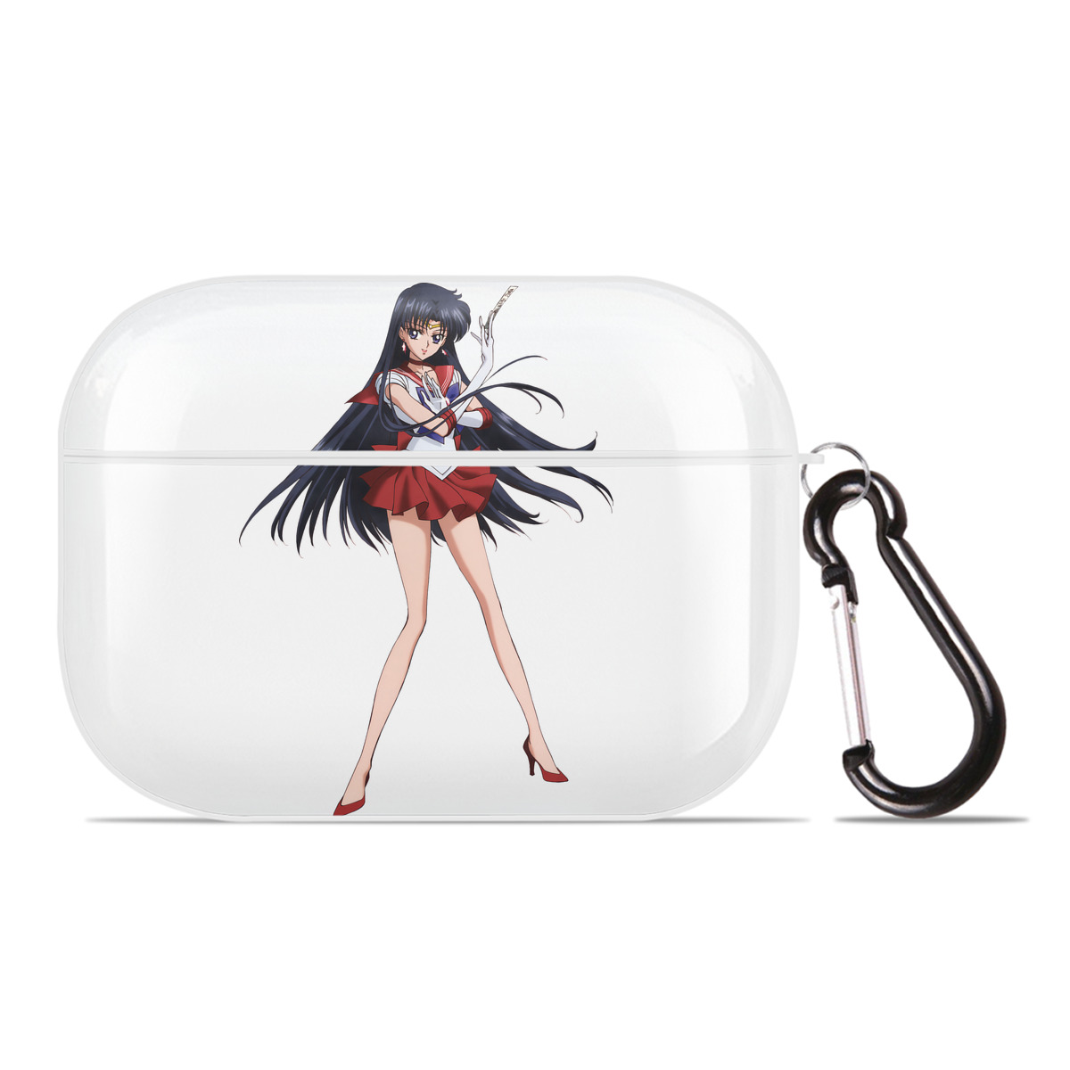 （画像用） 美少女戦士セーラームーン 火野レイ ひの レイ Sailor Moon Hino Rei （セーラーマーズ,Sailor Mars） 【AirPods Pro用】ハードシェル保護ケース 耐衝撃・防指紋・カラビナ付き商品仕様