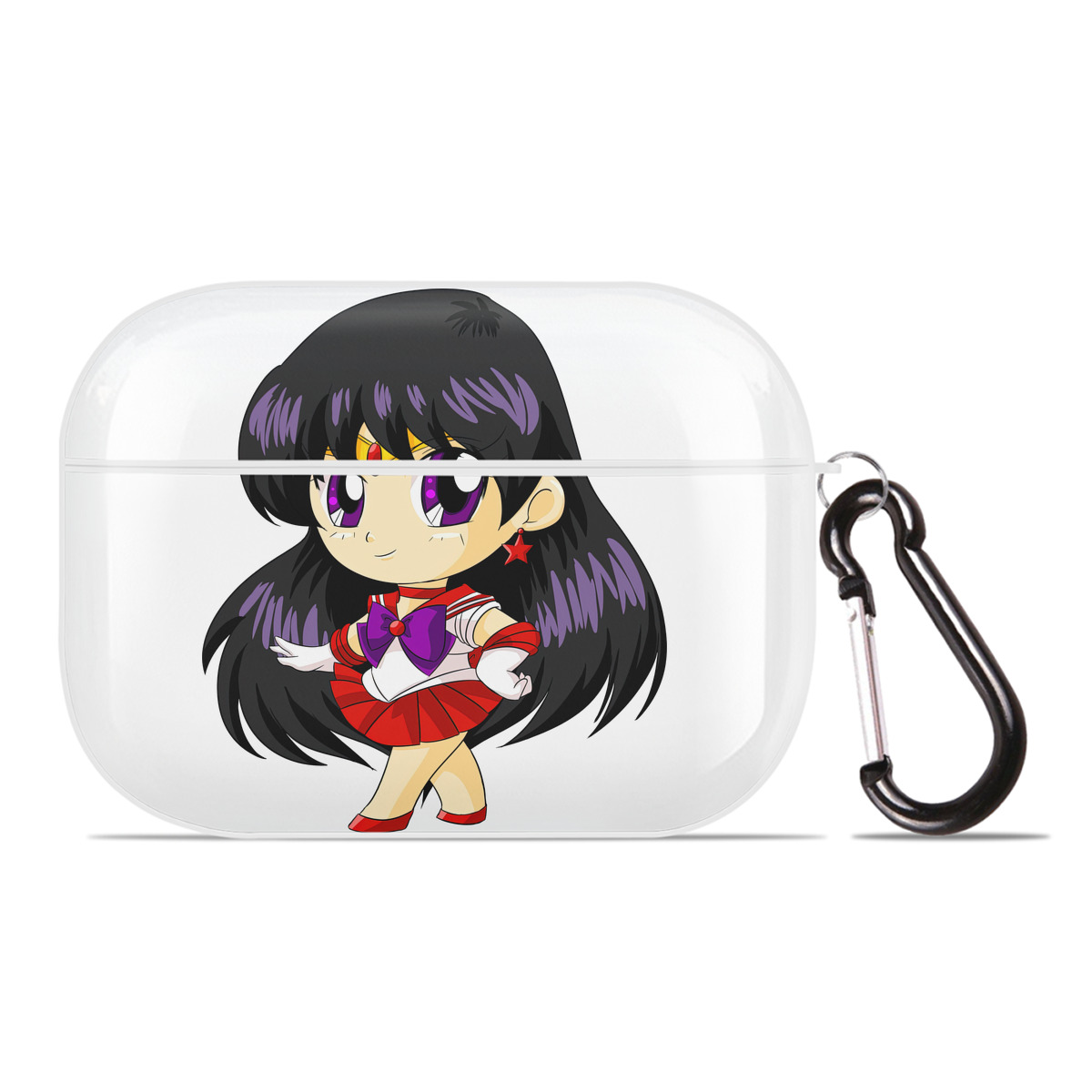 （画像用） 美少女戦士セーラームーン 火野レイ ひの レイ Sailor Moon Hino Rei （セーラーマーズ,Sailor Mars） 【AirPods Pro用】ハードシェル保護ケース 耐衝撃・防指紋・カラビナ付き商品仕様
