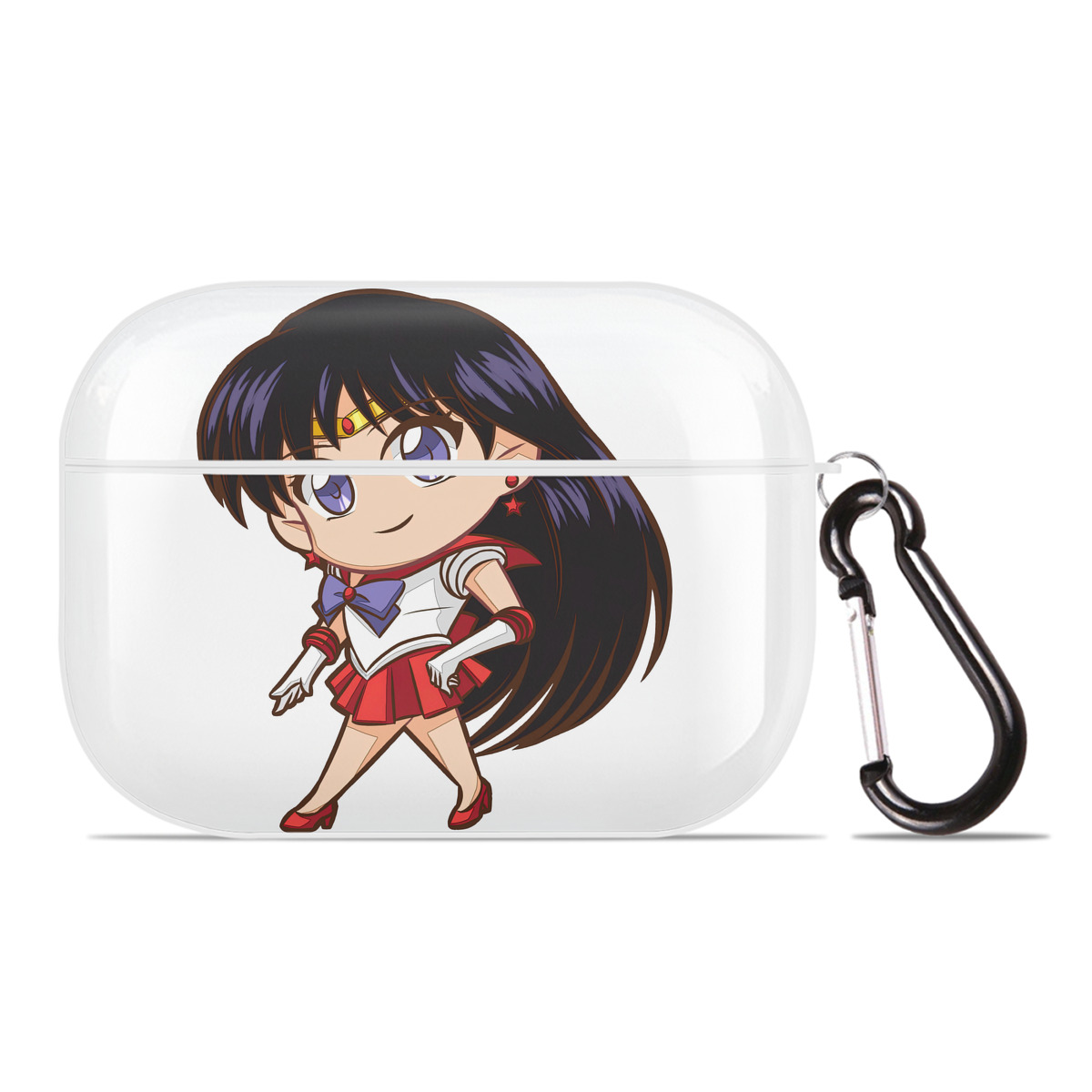 （画像用） 美少女戦士セーラームーン 火野レイ ひの レイ Sailor Moon Hino Rei （セーラーマーズ,Sailor Mars） 【AirPods Pro用】ハードシェル保護ケース 耐衝撃・防指紋・カラビナ付き商品仕様