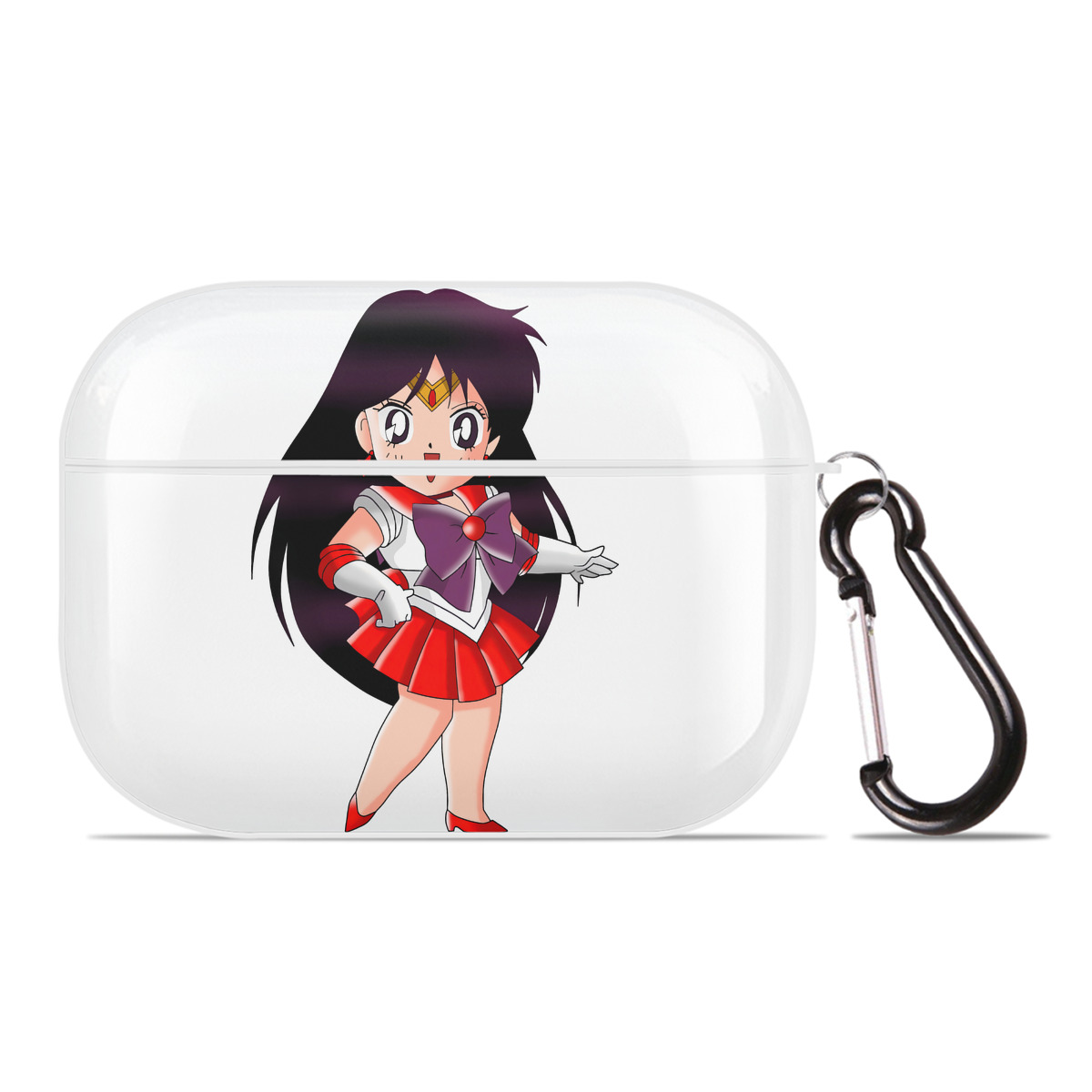 （画像用） 美少女戦士セーラームーン 火野レイ ひの レイ Sailor Moon Hino Rei （セーラーマーズ,Sailor Mars） 【AirPods Pro用】ハードシェル保護ケース 耐衝撃・防指紋・カラビナ付き商品仕様