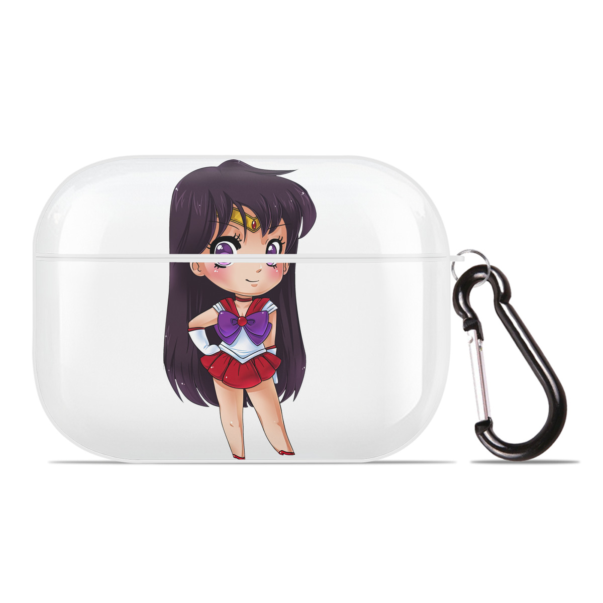 （画像用） 美少女戦士セーラームーン 火野レイ ひの レイ Sailor Moon Hino Rei （セーラーマーズ,Sailor Mars） 【AirPods Pro用】ハードシェル保護ケース 耐衝撃・防指紋・カラビナ付き商品仕様