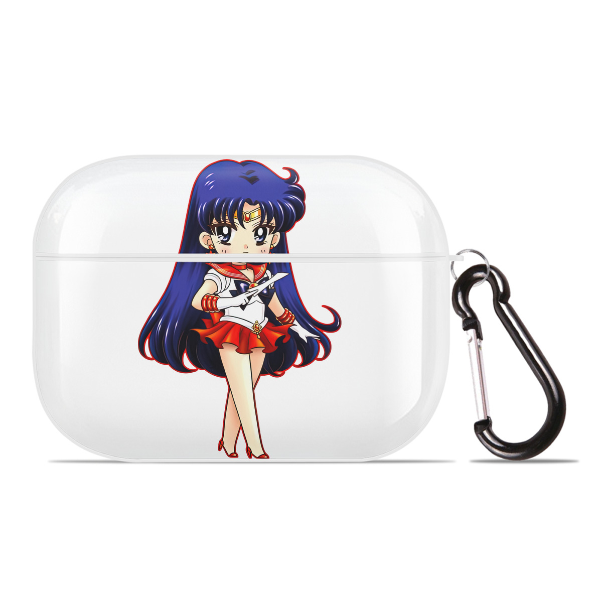 （画像用） 美少女戦士セーラームーン 火野レイ ひの レイ Sailor Moon Hino Rei （セーラーマーズ,Sailor Mars） 【AirPods Pro用】ハードシェル保護ケース 耐衝撃・防指紋・カラビナ付き商品仕様