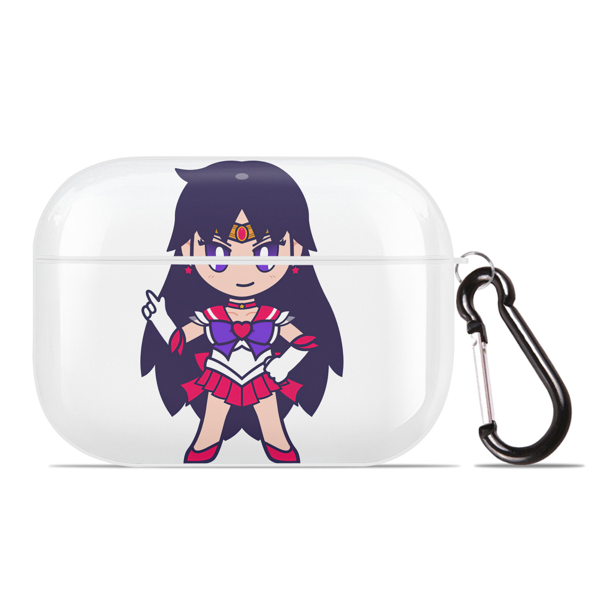 （画像用） 美少女戦士セーラームーン 火野レイ ひの レイ Sailor Moon Hino Rei （セーラーマーズ,Sailor Mars） 【AirPods Pro用】ハードシェル保護ケース 耐衝撃・防指紋・カラビナ付き商品仕様