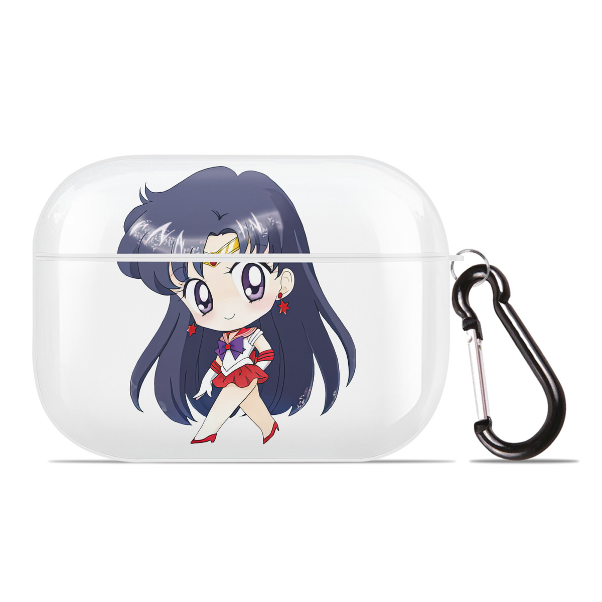 （画像用） 美少女戦士セーラームーン 火野レイ ひの レイ Sailor Moon Hino Rei （セーラーマーズ,Sailor Mars） 【AirPods Pro用】ハードシェル保護ケース 耐衝撃・防指紋・カラビナ付き商品仕様