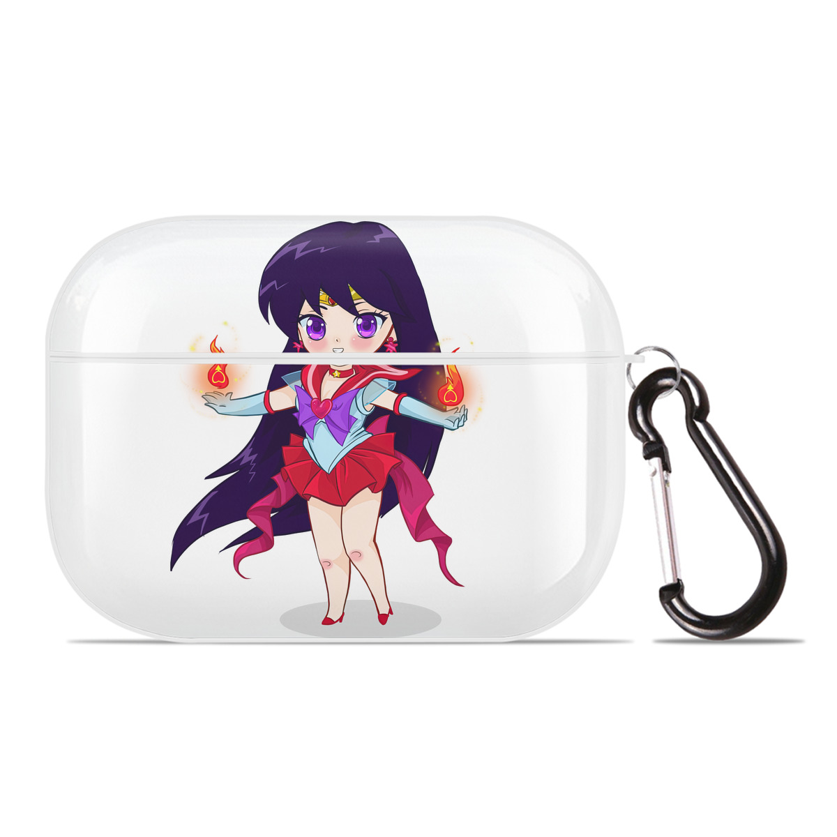 （画像用） 美少女戦士セーラームーン 火野レイ ひの レイ Sailor Moon Hino Rei （セーラーマーズ,Sailor Mars） 【AirPods Pro用】ハードシェル保護ケース 耐衝撃・防指紋・カラビナ付き商品仕様