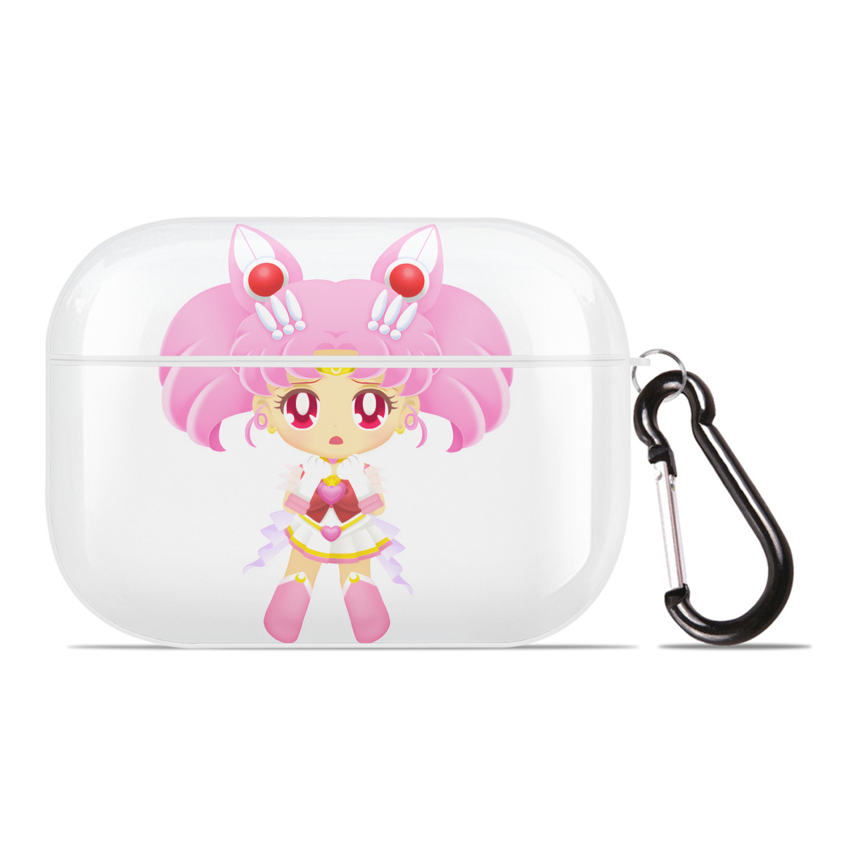 （画像用） 美少女戦士セーラームーン ちびうさ Sailor Moon Chibiusa Tsukino Usagi Small Lady Serenity 【AirPods Pro用】ハードシェル保護ケース 耐衝撃・防指紋・カラビナ付き商品仕様