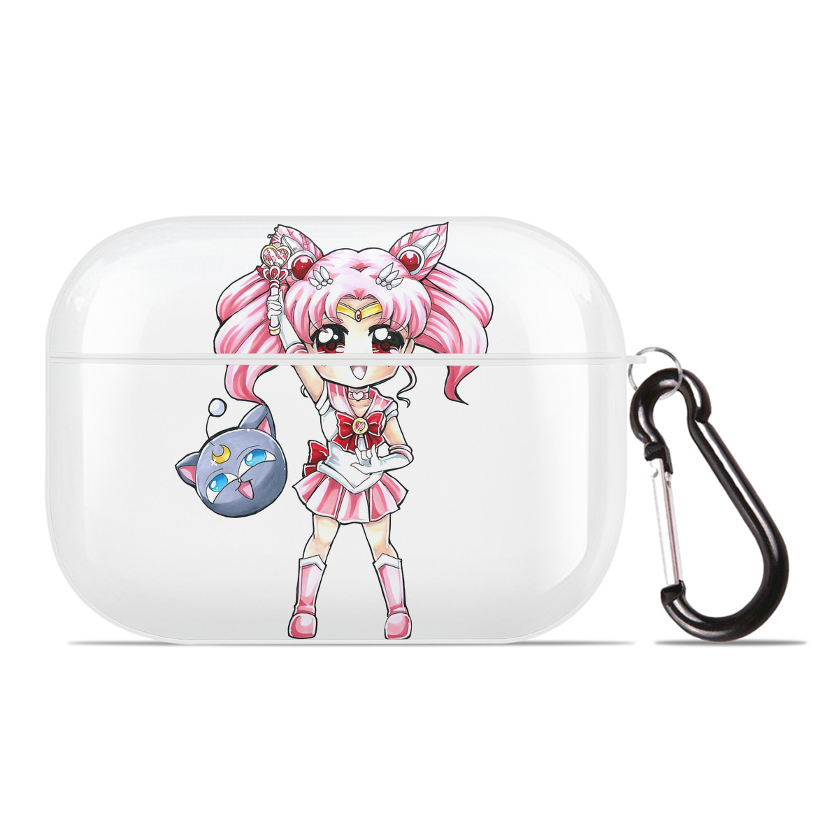 （画像用） 美少女戦士セーラームーン ちびうさ Sailor Moon Chibiusa Tsukino Usagi Small Lady Serenity 【AirPods Pro用】ハードシェル保護ケース 耐衝撃・防指紋・カラビナ付き商品仕様