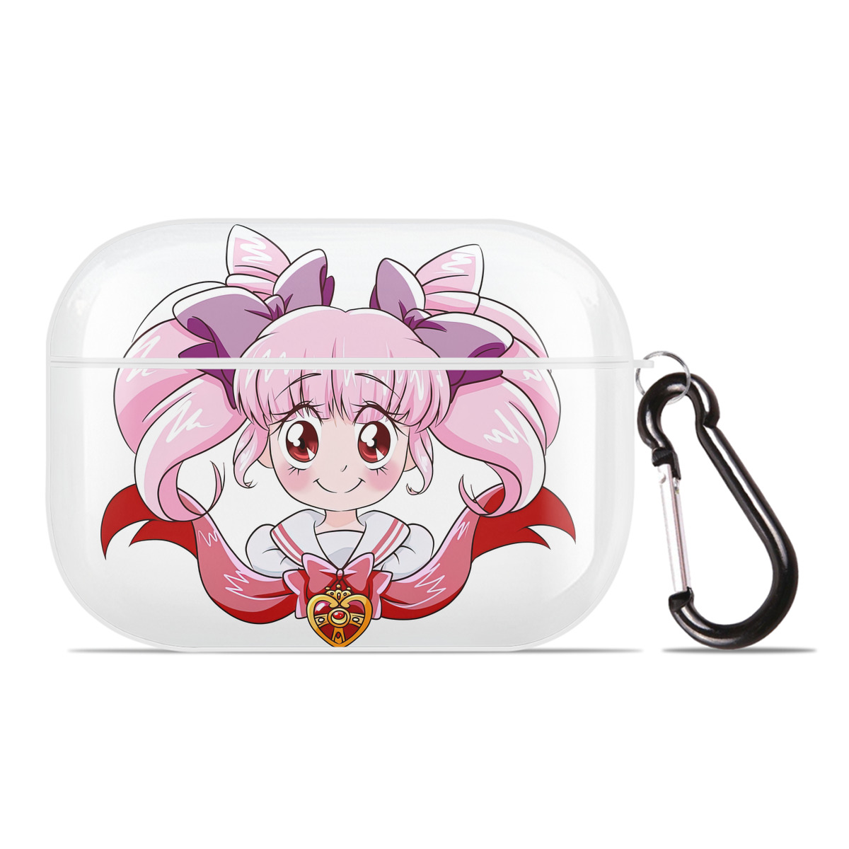 （画像用） 美少女戦士セーラームーン ちびうさ Sailor Moon Chibiusa Tsukino Usagi Small Lady Serenity 【AirPods Pro用】ハードシェル保護ケース 耐衝撃・防指紋・カラビナ付き商品仕様