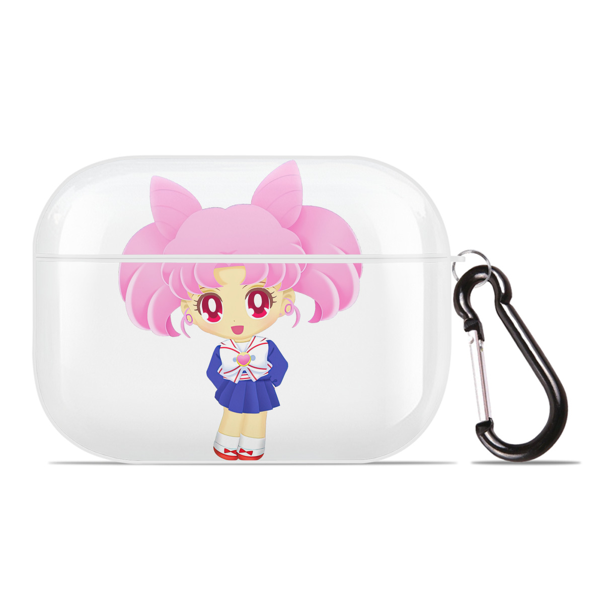（画像用） 美少女戦士セーラームーン ちびうさ Sailor Moon Chibiusa Tsukino Usagi Small Lady Serenity 【AirPods Pro用】ハードシェル保護ケース 耐衝撃・防指紋・カラビナ付き商品仕様