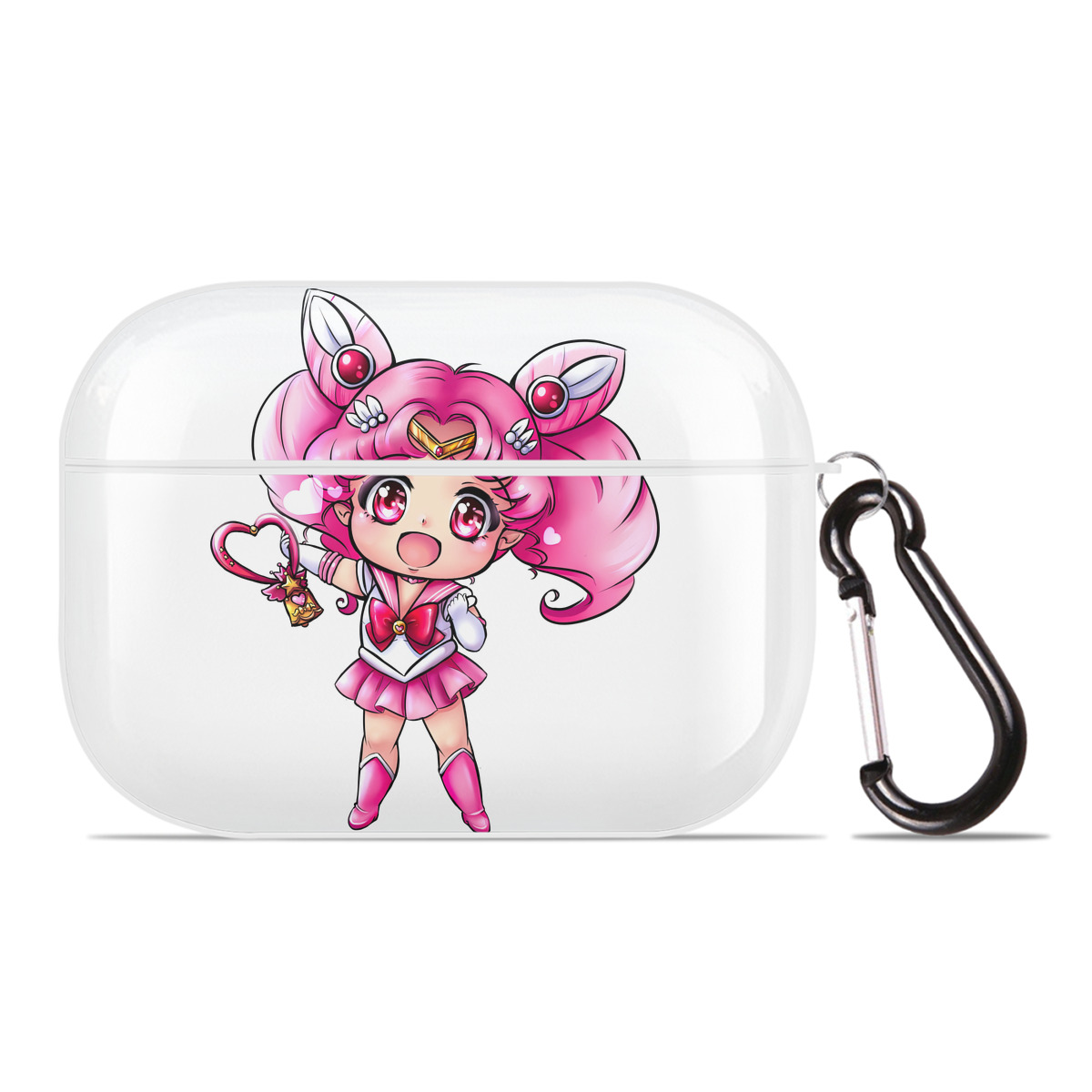 （画像用） 美少女戦士セーラームーン ちびうさ Sailor Moon Chibiusa Tsukino Usagi Small Lady Serenity 【AirPods Pro用】ハードシェル保護ケース 耐衝撃・防指紋・カラビナ付き商品仕様
