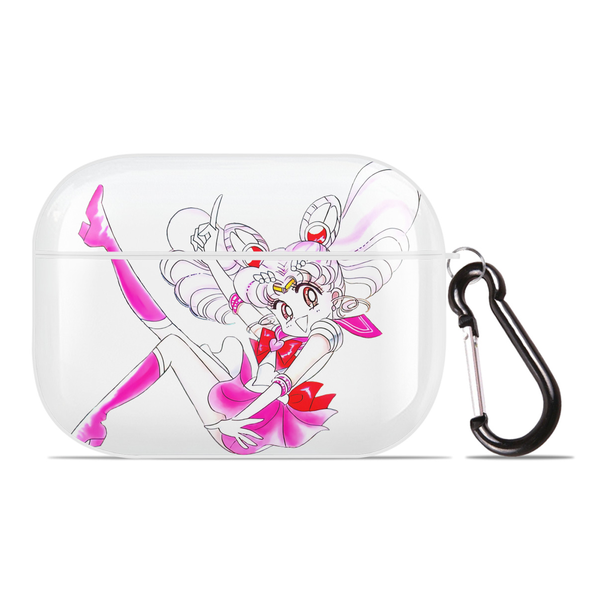 （画像用） 美少女戦士セーラームーン ちびうさ Sailor Moon Chibiusa Tsukino Usagi Small Lady Serenity 【AirPods Pro用】ハードシェル保護ケース 耐衝撃・防指紋・カラビナ付き商品仕様