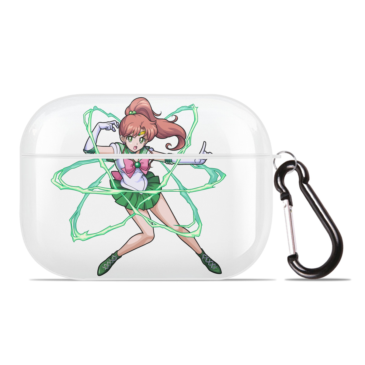 （画像用） 美少女戦士セーラームーン 木野 まこと きの まこと Sailor Moon Kino Makoto （セーラージュピター；Sailor Jupiter） 【AirPods Pro用】ハードシェル保護ケース 耐衝撃・防指紋・カラビナ付き商品仕様