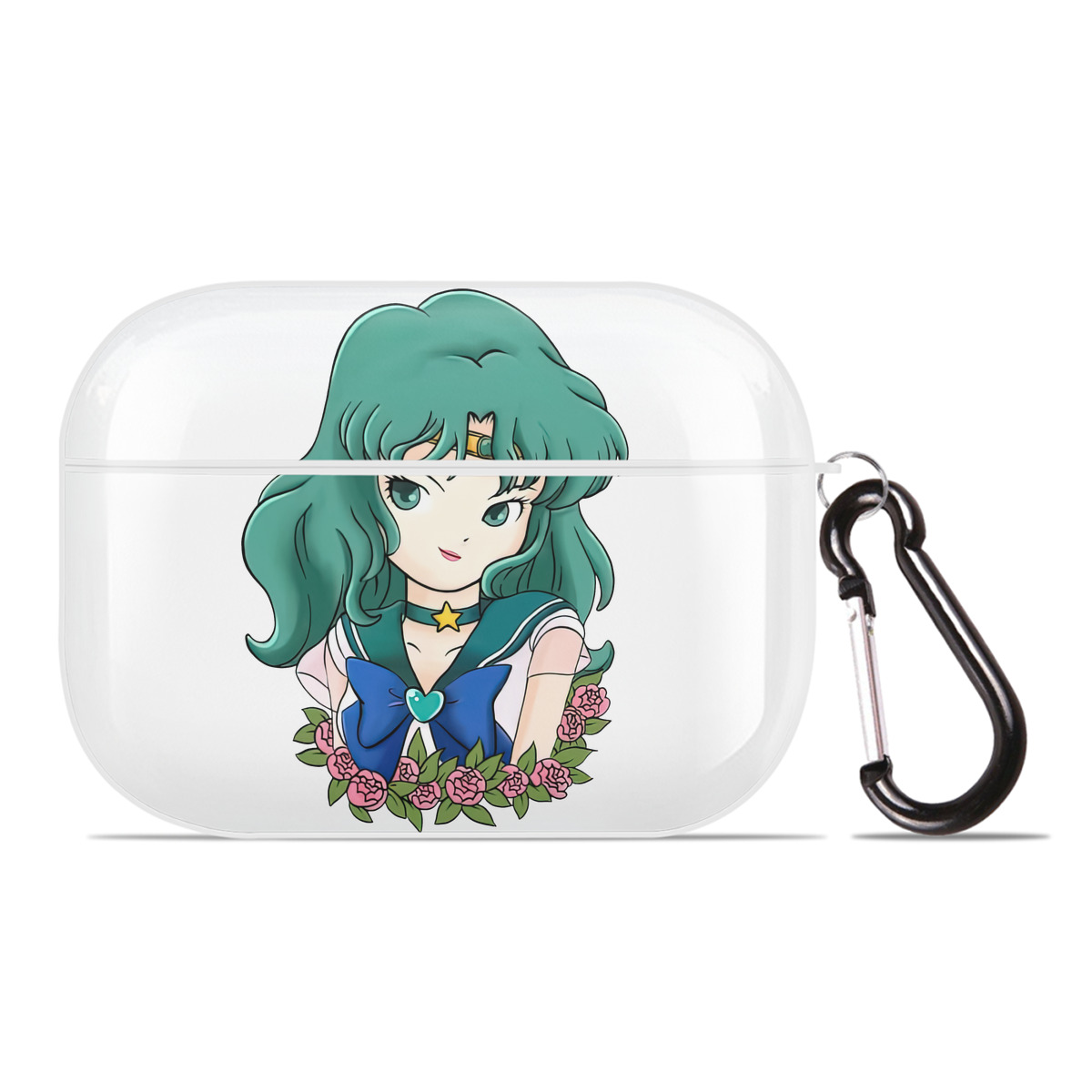 （画像用） 美少女戦士セーラームーン 海王 みちる（かいおう みちる） Sailor Moon Kaiou Michiru 【AirPods Pro用】ハードシェル保護ケース 耐衝撃・防指紋・カラビナ付き商品仕様