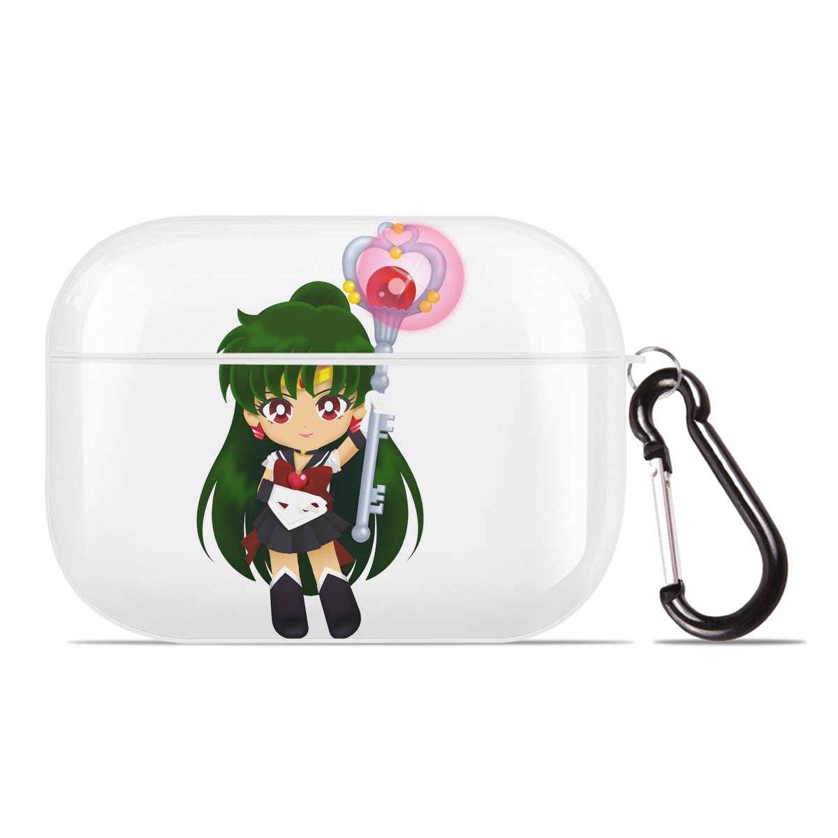 （画像用） 美少女戦士セーラームーン 冥王せつな Sailor Moon Meiou Setsuna 【AirPods Pro用】ハードシェル保護ケース 耐衝撃・防指紋・カラビナ付き商品仕様