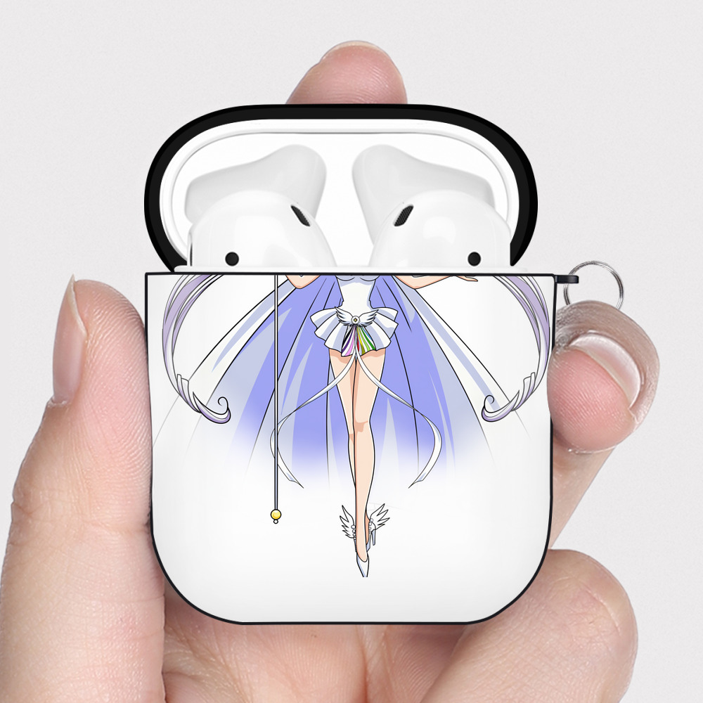 （画像用） 美少女戦士セーラームーン 月野 うさぎ つきの うさぎ Sailor Moon Tsukino Usagi AirPods 第2世代保護ケース ハードシェル ブラック 耐衝撃・防指紋・カラビナ付き