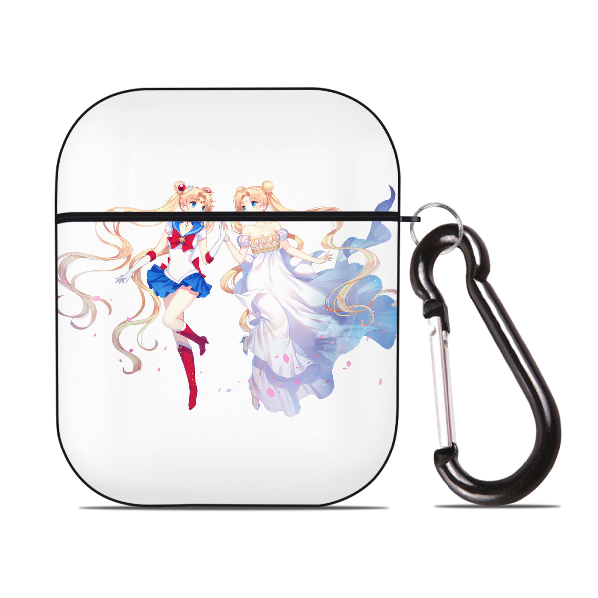 （画像用） 美少女戦士セーラームーン 月野 うさぎ つきの うさぎ Sailor Moon Tsukino Usagi AirPods 第2世代保護ケース ハードシェル ブラック 耐衝撃・防指紋・カラビナ付き