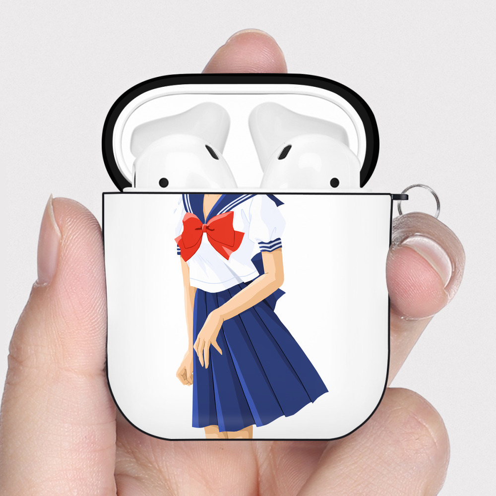 （画像用） 美少女戦士セーラームーン 水野 亜美 みずの あみ Sailor Moon Mizuno Ami AirPods 第2世代保護ケース ハードシェル ブラック 耐衝撃・防指紋・カラビナ付き