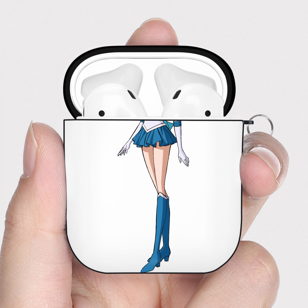 （画像用） 美少女戦士セーラームーン 水野 亜美 みずの あみ Sailor Moon Mizuno Ami AirPods 第2世代保護ケース ハードシェル ブラック 耐衝撃・防指紋・カラビナ付き