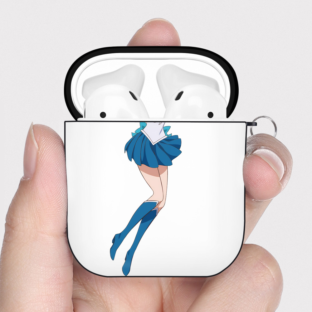 （画像用） 美少女戦士セーラームーン 水野 亜美 みずの あみ Sailor Moon Mizuno Ami AirPods 第2世代保護ケース ハードシェル ブラック 耐衝撃・防指紋・カラビナ付き