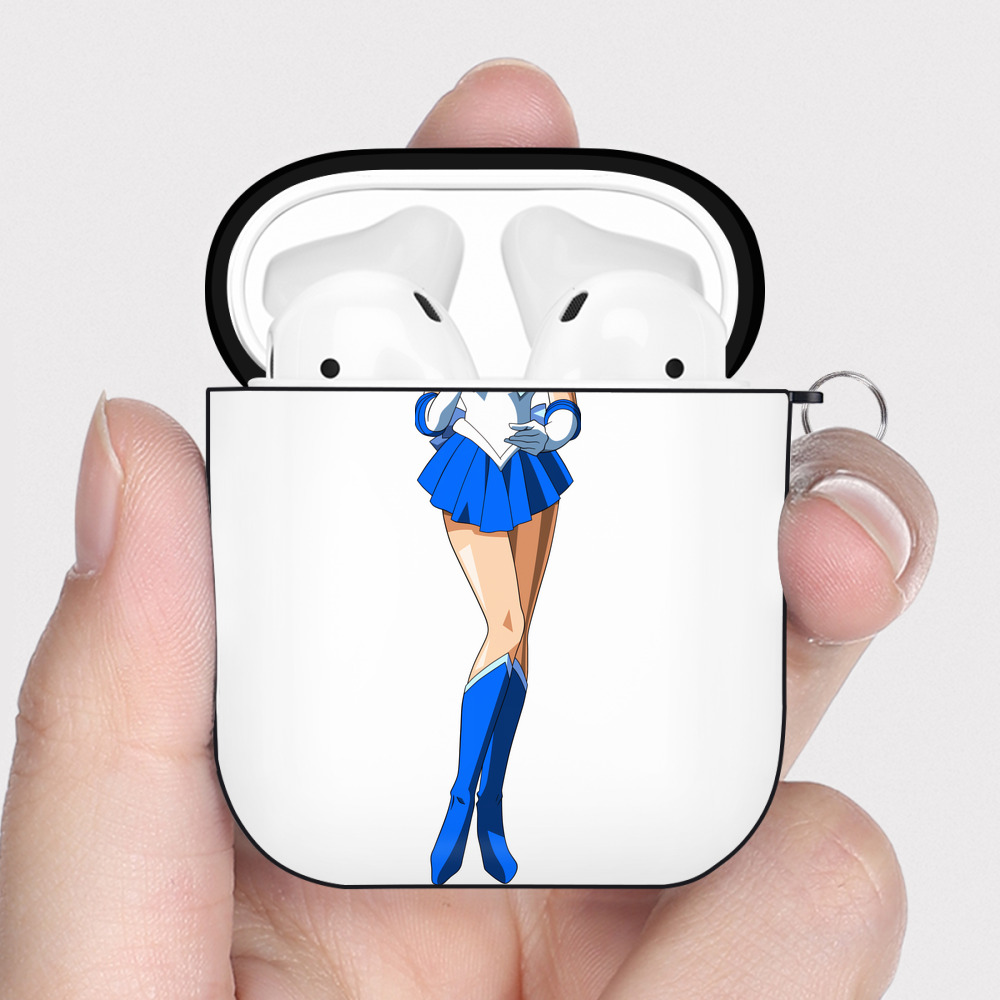 （画像用） 美少女戦士セーラームーン 水野 亜美 みずの あみ Sailor Moon Mizuno Ami AirPods 第2世代保護ケース ハードシェル ブラック 耐衝撃・防指紋・カラビナ付き
