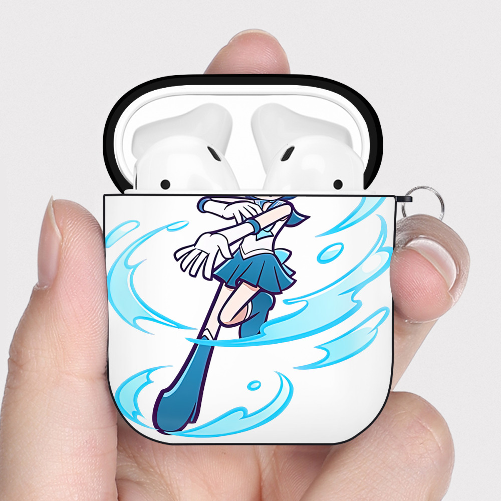 （画像用） 美少女戦士セーラームーン 水野 亜美 みずの あみ Sailor Moon Mizuno Ami AirPods 第2世代保護ケース ハードシェル ブラック 耐衝撃・防指紋・カラビナ付き