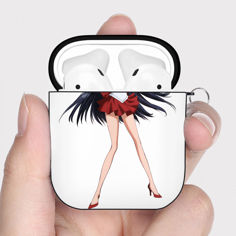 （画像用） 美少女戦士セーラームーン 火野レイ ひの レイ Sailor Moon Hino Rei （セーラーマーズ,Sailor Mars） AirPods 第2世代保護ケース ハードシェル ブラック 耐衝撃・防指紋・カラビナ付き
