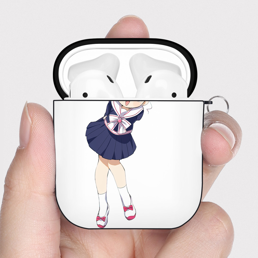 （画像用） 美少女戦士セーラームーン ちびうさ Sailor Moon Chibiusa Tsukino Usagi Small Lady Serenity AirPods 第2世代保護ケース ハードシェル ブラック 耐衝撃・防指紋・カラビナ付き