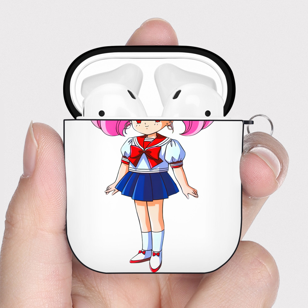 （画像用） 美少女戦士セーラームーン ちびうさ Sailor Moon Chibiusa Tsukino Usagi Small Lady Serenity AirPods 第2世代保護ケース ハードシェル ブラック 耐衝撃・防指紋・カラビナ付き