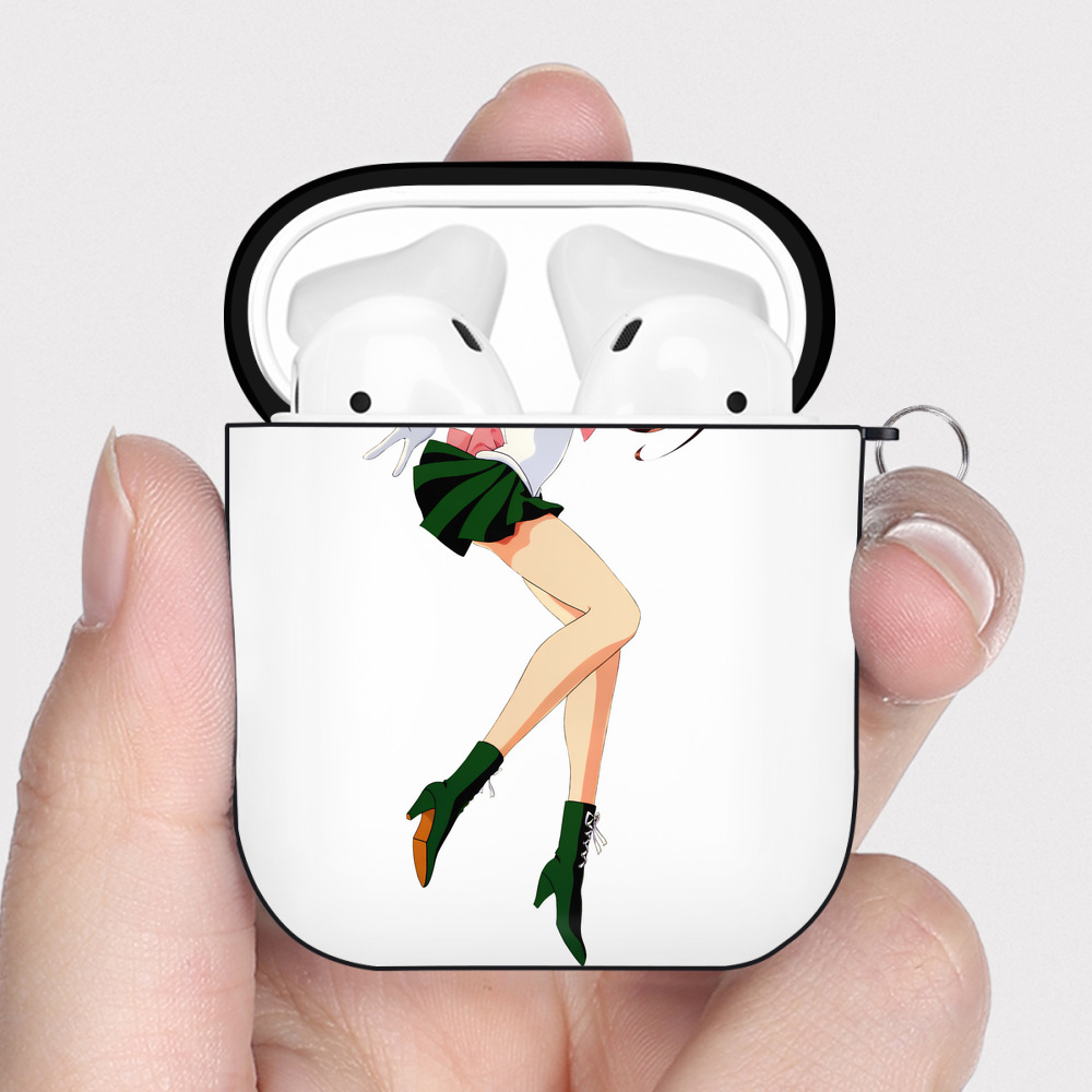 （画像用） 美少女戦士セーラームーン 木野 まこと きの まこと Sailor Moon Kino Makoto （セーラージュピター；Sailor Jupiter） AirPods 第2世代保護ケース ハードシェル ブラック 耐衝撃・防指紋・カラビナ付き