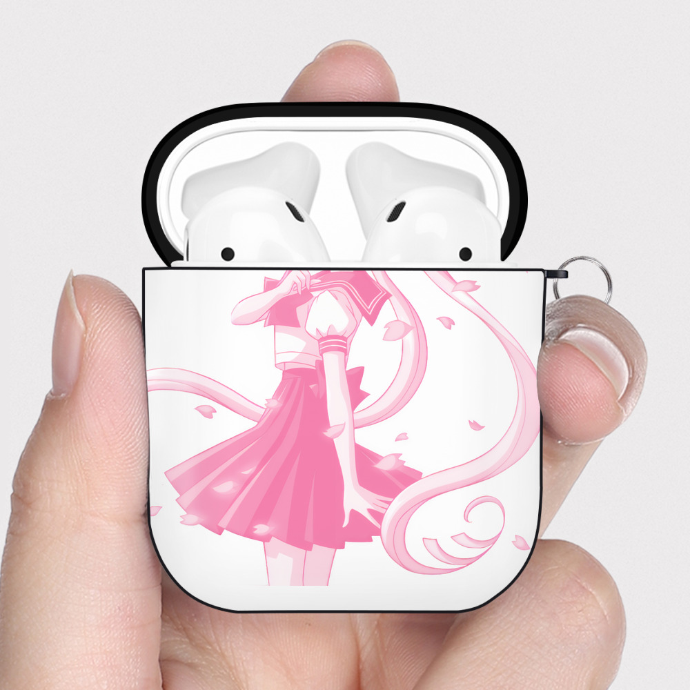 （画像用） 美少女戦士セーラームーン 愛野 美奈子 あいの みなこ Sailor Moon Aino Minako AirPods 第2世代保護ケース ハードシェル ブラック 耐衝撃・防指紋・カラビナ付き