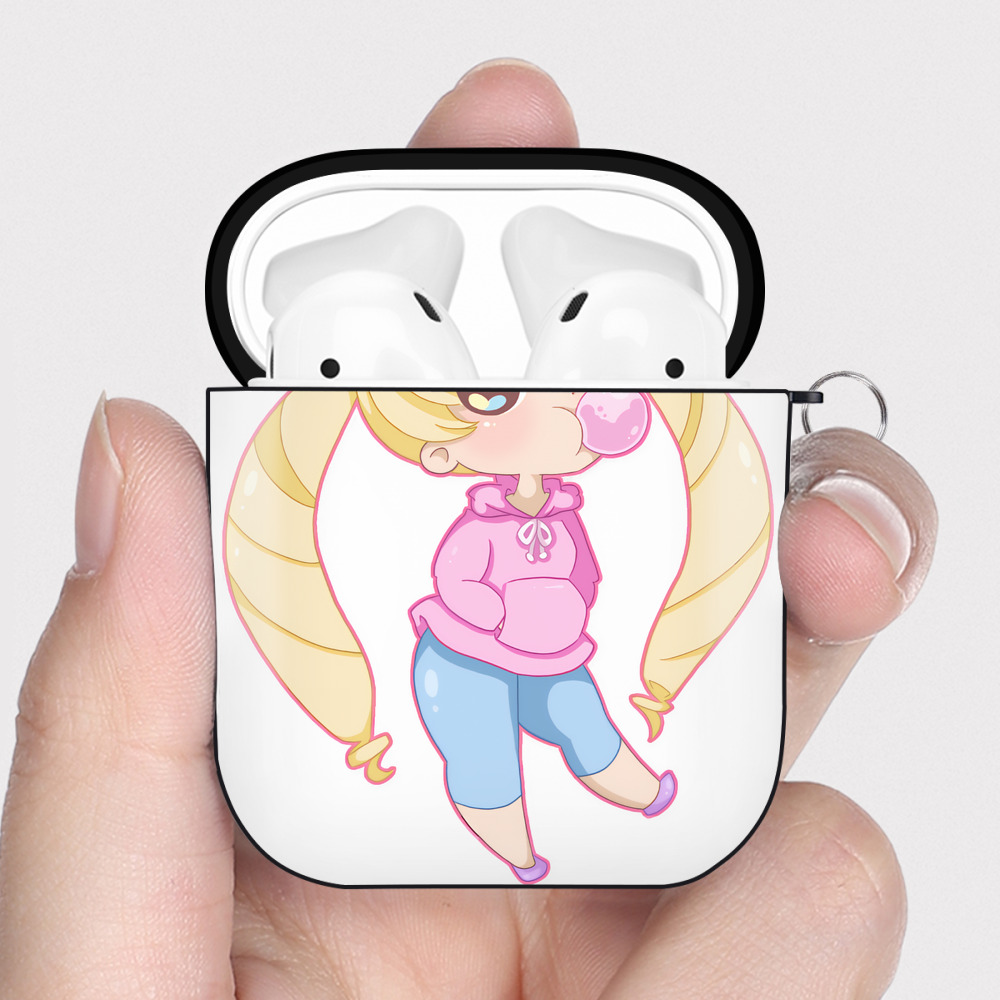 （画像用） 美少女戦士セーラームーン 愛野 美奈子 あいの みなこ Sailor Moon Aino Minako AirPods 第2世代保護ケース ハードシェル ブラック 耐衝撃・防指紋・カラビナ付き