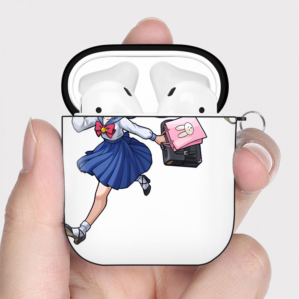 （画像用） 美少女戦士セーラームーン 愛野 美奈子 あいの みなこ Sailor Moon Aino Minako AirPods 第2世代保護ケース ハードシェル ブラック 耐衝撃・防指紋・カラビナ付き